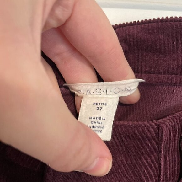 NEW NWOT CASLON NORDSTROM Corduroy Utility Pants Burgundy Maroon Red PETITE 27P - Picture 7 of 13